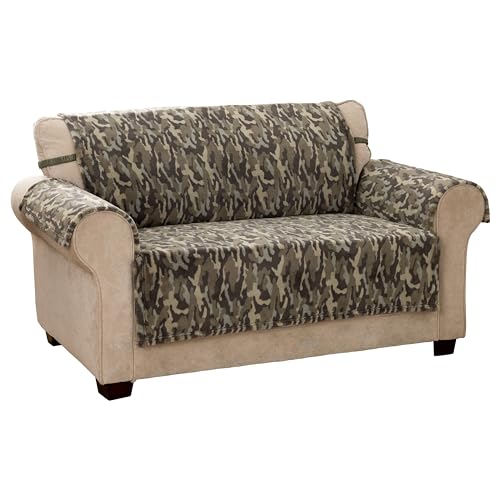 Innovative Textile Solutions Camo Plush Furniture Cover, Olive Green, Loveseat