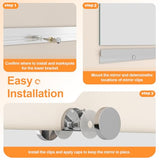 Hasipu Home Gym Mirror, 48"x24" Each, 2-Pack Frameless Wall Mounted Mirrors with Glass Clamps & 1 Aluminum Rail, Large Body Mirror for Home Gym, Yoga Studio, Bedroom, Silver Tempered Glass