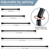 Black Curtain Rods for Windows 28 to 48 Inch - 1”Heavy Duty Curtain Rod with Adjustable Brackets,Stainless Steel Metal Drapery Rods for Kitchen,Bedroom,Sliding Door