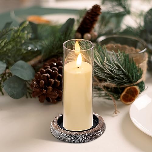 Hatway Wood Candle Holders for Pillar Candles