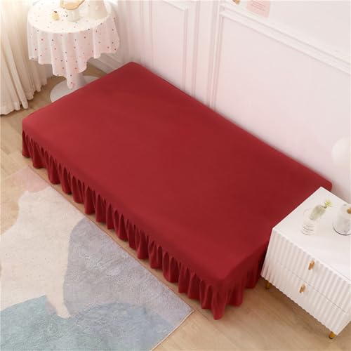 Fashion Armless Sofa Chair Cover with Skirt, Stretchable Sofa Bed Cover Futon 3/2 Seater, Removable Futon Sofa Slipcover Reversible Sofa Cover Furniture Protector Washable,H,120~150CM