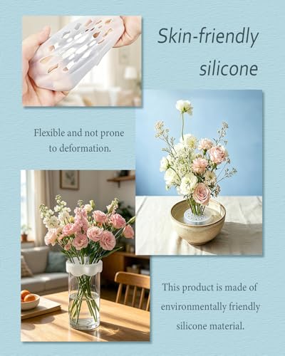 Bulgeiy Silicone Flower Arranging Grid, Flexible Reusable Blossom Stem Holder for Vases, Easy DIY Floral Arrangement Tool for Ikebana, Weddings & Home Decor(1 Pcs)