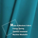 Turquoize Teal Blackout Curtains Themal Insulated Grommet/Eyelet Top Blackout Curtain Drapes for Bedroom Window Treatment Panels Nursery & Infant Care Panels Drapes,2 Panel, 42" W x 84" L, Teal