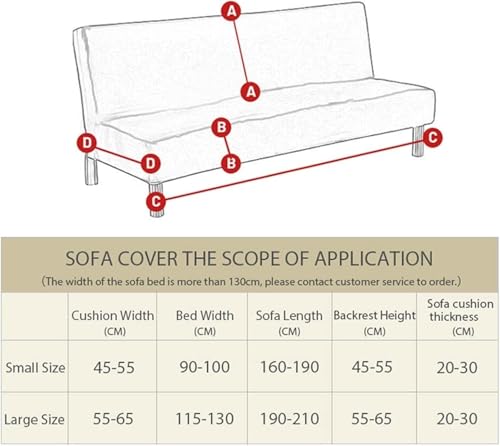Armless Stretch Futon Cover Sofa Bed Slipcover 3 Seater Elastic Full Queen Folding Couch Covers Furniture Protector Velvet-Soft Waterproof Washable Pets Dogs Cats(Coffee,Large(190-210cm))