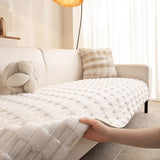 MYSKY HOME 100% Waterproof Couch Cover for Dogs, Plush Pet Couch Covers for Sofa Washable, Couch Covers for 3 Cushion Sofa Pet Friendly, Non-Slip Durable Sofa Cover Slipcover Protector, Cream, 35"x83"