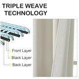 OVZME Natural Room Darkening Curtains for Bedroom 72 Inches Long 2 Panels, Thermal Insulated Energy Saving Blackout Curtains for Living Room, Dual Rod Pocket Blackout Drapes, 2x40Wx72L Inches