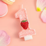 PHD CAKE Number 1 Strawberry Birthday Candles, Strawberry Themed Number Candles, Cake Number Candles, Party Celebration