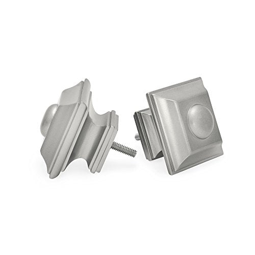Ivilon Drapery Treatment Window Curtain Rod - Square Design 1 1/8 Rod. 48 to 86 Inch. Satin Nickel