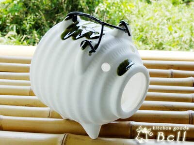 Banko Ware 08853 Mini Mosquito Repellent Incense, Pig, Mosquito Repellent Holder, Stand, White, Height 4.3 inches (11 cm), Made in Japan