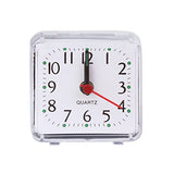 Mini Square Alarm Clock Mute Analog Non Ticking Battery Operated Clocks for Children Boys Girls Birthday Gift Attachment Natural Light Alarm Clock