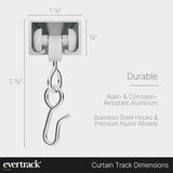 Curtain Track - Ceiling Mounted Curtain Rail for Curtains, Drapes, and Room Dividers - USA Made - Small+ (12 Feet), Pure White