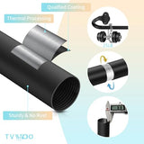 TVWOO Wrap Around Curtain Rods,Black Curtain Rods 28 to 48 Inch,5/8 Inch Adjustable Blackout Curtain Rod Set,Room Darkening Single Window Rod,Metal Thicken Hidden Curved Drapery Rod 28-48",Matte Black