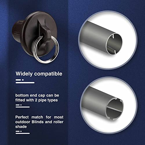 Coolaroo Replacement Parts Shade Tie Downs and End Cap with Ring Kit,Weather Resistance,Compatible with Coolaroo Exterior Roller Shade,Outdoor Blinds(Brown,2 Set)