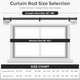 VOIIY Curtain Rods for Windows 48 to 84 Inch(4-7 Feet),Black 1'' Diameter Drapery Rods with End Cap Style Design,Modern Adjustable Heavy Duty Curtain Rod,Size:36''-88''
