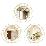 3 Set Round Mirrors for Wall Decor Living Room Bedroom Bathroom Dining Room Metal Circle Mirror Set Boho Decorative Sunburst Wall Art Accent Entryway - Gold 11 in