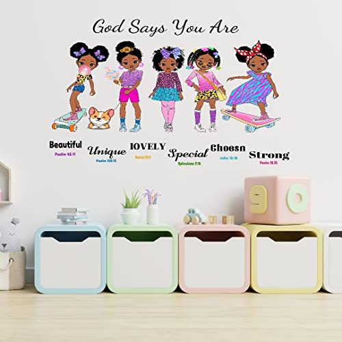 Wall Decals for Girls Toddler Bedroom,Black Girl Magic Inspirational Quotes Wall Stickers,Motivational Saying African American Girls Wallpaper for Baby Bedroom Room Wall Decor Decoration