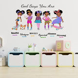 Wall Decals for Girls Toddler Bedroom,Black Girl Magic Inspirational Quotes Wall Stickers,Motivational Saying African American Girls Wallpaper for Baby Bedroom Room Wall Decor Decoration