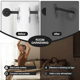 Curtain Rods for Windows 28 to 48 inch, 5/8 Inch Black Curtain Rod, Adjustable Wrap Around Curtains Rod, Blackout Curtains Rods, Metal Room Darkening Curved Cafe Small Drapery Pole, Matte Black