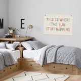 Playroom Wall Decor, Boho Classroom Decorations, Kids Room Decor Canvas Banner Wall Hanging Flag, This is Where All The Fun Stuff Happens Banner