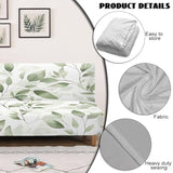Green Leaves Futon Cover Stretch Armless Futon Couch Cushion Cover Washable Non-Slip Sofa Bed Slipcover with Elastic Bottom for Home Indoor Living Room Furniture Protector