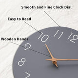 Mosewa Wall Clock 12 Inch Gray Silent Non Ticking Battery Operated Modern Simple Clock Decorative for Kitchen Home Bedroom Bathroom Office Living Room