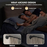 240-Inch Extra Long Blackout Curtain Rod - Heavy Duty Industrial Adjustable Drapery Rod for Indoor/Outdoor Use - 1-Inch Diameter Room Darkening Window Treatment, Room Divider