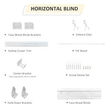 Cordless Faux Wood Blinds 30" W x 36" H, 2 Inch Slat Horizontal Windows Blinds with Crown Valance, Room Darkening Blinds, White Blinds for Home Interiors.