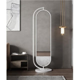 Full-Length Mirror Floor-Standing Full-Length Mirror, Rotatable Fitting Mirror, Home Dressing Mirror with Hanger Hook Storage Tray Full Length Floor Mirror (C)
