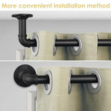 Industrial Adjustable Blackout Curtain Rod 72-144 Inch - Heavy Duty Wrap Around Rod for Windows, Indoor/Outdoor Room Divider Drapery