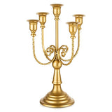 Romadedi Gold 5 Arm 11.8" Candelabra Candle Holders