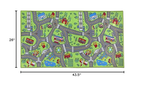 Kids Rug Carpet Playmat City Life Learn Have Fun Safe, Children's Educational, Road Traffic System, Multi Color Activity Centerpiece Play Mat! for Playing with Cars for Bedroom Playroom