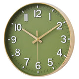 HZDHCLH Wall Clocks Battery Operated,Wall Clock Green Gold,8 inch Wall Clock Silent Non Ticking Modern 3D Numbers for Kitchen Bedroom Living Room Office Classroom Decor