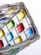 Magcolor Hand Painted Colorful Woven Glass Vase -Crystal Flower Vase- 7.7 inch, Glass Plant Vase for Floral Arrangements, Centerpieces, Weddings, Housewarming, Centerpiece Home Deco