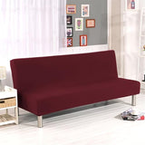 Folding Sofa Cover Solid Color Futon Slipcover Polyester Elastic Fabric All Inclusive Cover Sofa Cover