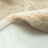 ORINOVA Camel Plush Shag Faux Rabbit Washable Fuzzy Fur Rugs for Living Room Bedroom Kids Circle Small Nursery Area Rug Round Rug 3ft