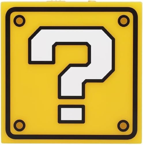 Paladone Super Mario Question Block Night Light, Auto Night Sensor & Portable with Wall Adhesive, Licensed Nintendo Box Lamp