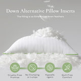 Ashler Home Deco Synthetic Down Pillow Inserts, 20x26 Down Alternative Throw Pillows Insert Sleeping Pillows with 100% Cotton Cover Decorative Pillow Stuffer for Sofa, Couch Bed(Set of 2, White)