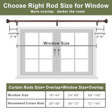 72-144 Inches Curtain Rods for Window, Vimayta 1 Inch Diameter Drapery Rod with Resin Finials, Ideal Adjustable Heavy Duty Single Curtains Rod for Bedroom, Living Room Decoration, Matte Black