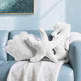 AELS Coastal Throw Pillows Set of 2, Starfish Seahors Pillows, Beach Ocean Nautical Themed Smooth Soft Minky Decorative Throw Pillows, Cute Pillow for Couch Sofa Bed Living Room Bedroom Nursery, White