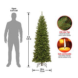 National Tree Company 6 ft Unlit North Valley Spruce Slim Artificial Christmas Tree, 636 Tips, Includes Stand, Green