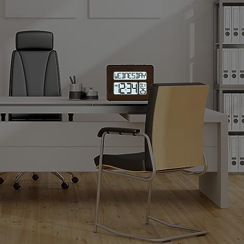 La Crosse Technology 513-1419BL-WA-INT Atomic Large Full Digital Calendar Clock