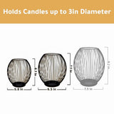 Outdoor Candle Holder Decor Set - Black Candle Holder - Candles Holders for Table Centerpiece - Hurricane Candles Holder for Pillar Candles Cage Candle Holders Black Wire Decorative
