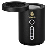 2-in-1 Electric Incense Burner with Quran Speaker, Rechargeable Portable Bakhoor Burner and Aroma Diffuser, Round, Black, 3.1x3.1x4.8 Inches
