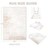 Area Rugs 8x10 Living Room: Washable Rug Modern Abstract Large Rugs Soft Non Slip Neutral Rug Stain Resistant Indoor Carpet for Bedroom Kitchen Dining Room Table Nursery Home Office Rugs(Beige,8'x10')