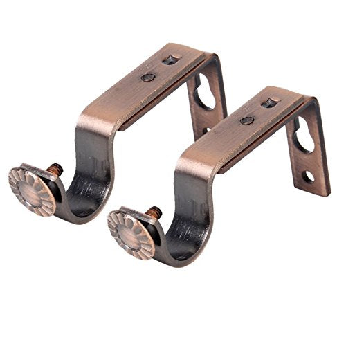 Ogrmar Bronze Color Heavy Duty Curtain Rod Brackets for 3/4 or 5/8 Inch Rod 4 Pack (Bronze)