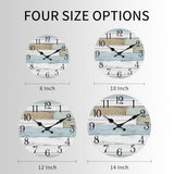 KECYET Wall Clock Battery Operated 8 Inch Silent Non Ticking Coastal Design Country Rustic Retro Decorative for Bathroom Kitchen Living Room Bedroom