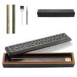 CEREMONY Incense Holder for Sticks, Ceramic Insence-Stick Holder Ash Catcher, Incense Holder Timkburner for Meditation Yoga Spa Room Incense Holder (Lever Brown)