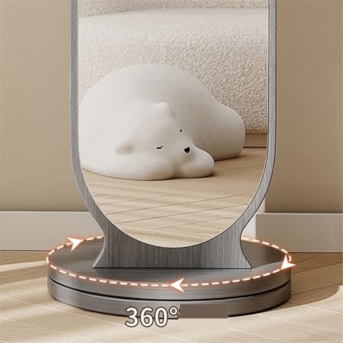 Decorative Home Bedroom Coat Rack Rotating Dressing Mirror Full-Length Floor with Storage for Living Room