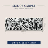 Zebra Hallway Runner Rugs 2x6: Black and White Modern Washable Rug