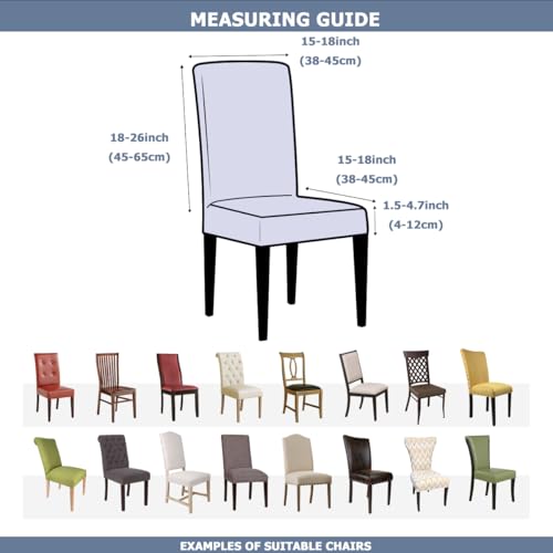 Chair Covers for Dining Chairs Set of 4, Stretchy Soft Parson Chair Covers Removable Washable Kitchen Dining Room Chair Slipcovers with Elastic for Universal Fit (Bloom Splendor)